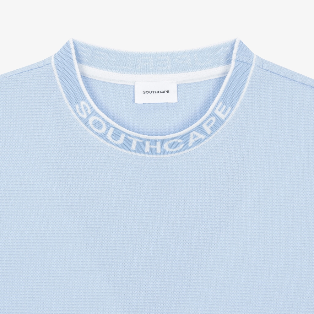 남성 라운드넥 로고 반팔 티셔츠_라이트 블루