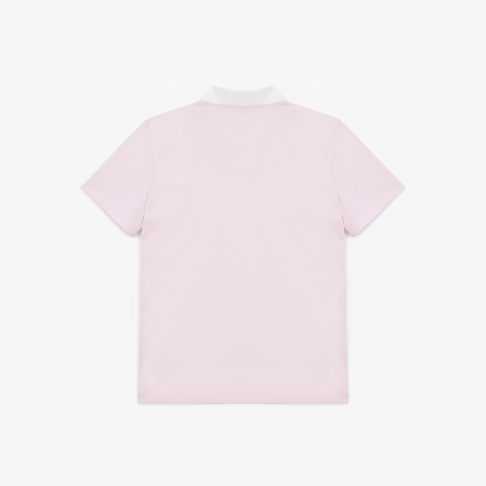 남성 오픈 칼라 반팔 티셔츠_라이트 핑크