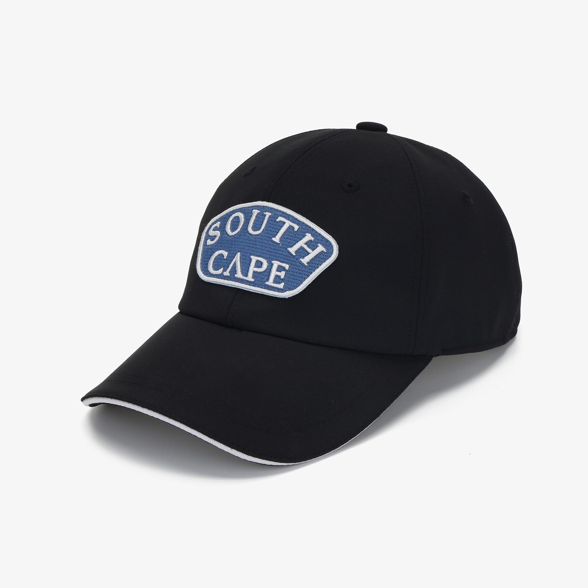 남성 SOUTHCAPE 로고 와펜 볼캡_블랙