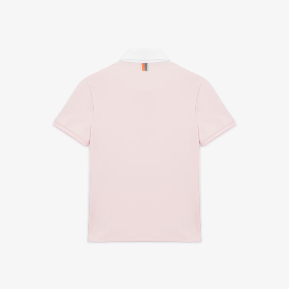 여성 넥타이 배색 칼라 티셔츠_라이트 핑크