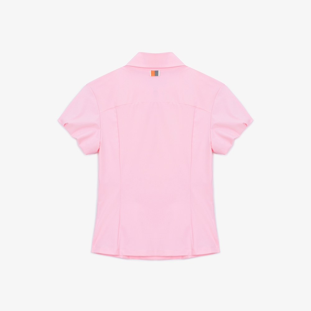 여성 SC 로고 퍼프 소매 티셔츠_라이트 핑크