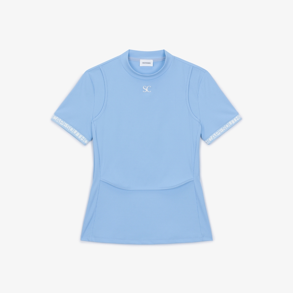 여성 골지 라운드넥 티셔츠_라이트 블루