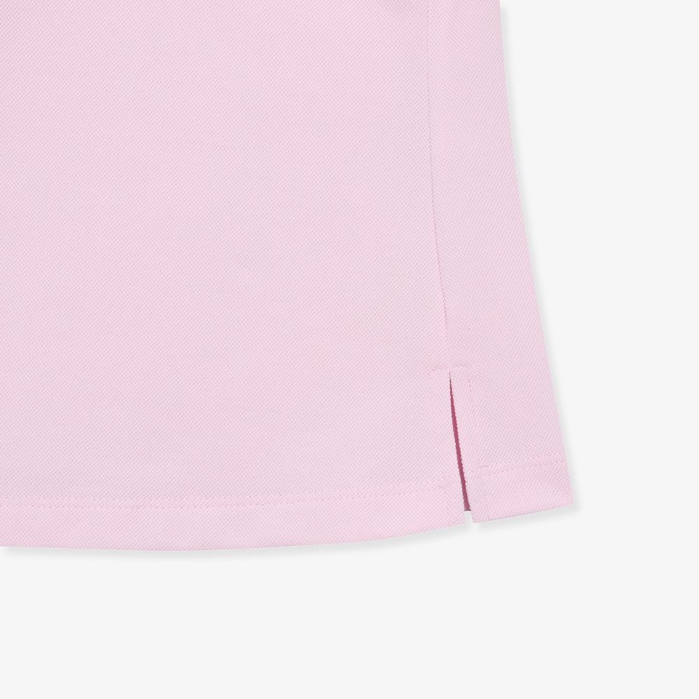 여성 SC 로고 칼라 배색 티셔츠_라이트 핑크