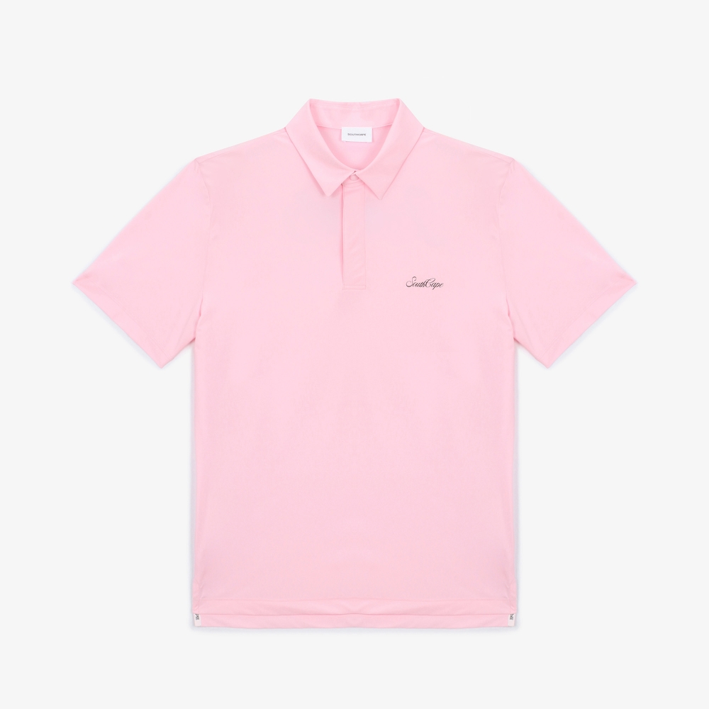 남성 SOUTHCAPE 로고 배색 반팔 티셔츠_라이트 핑크