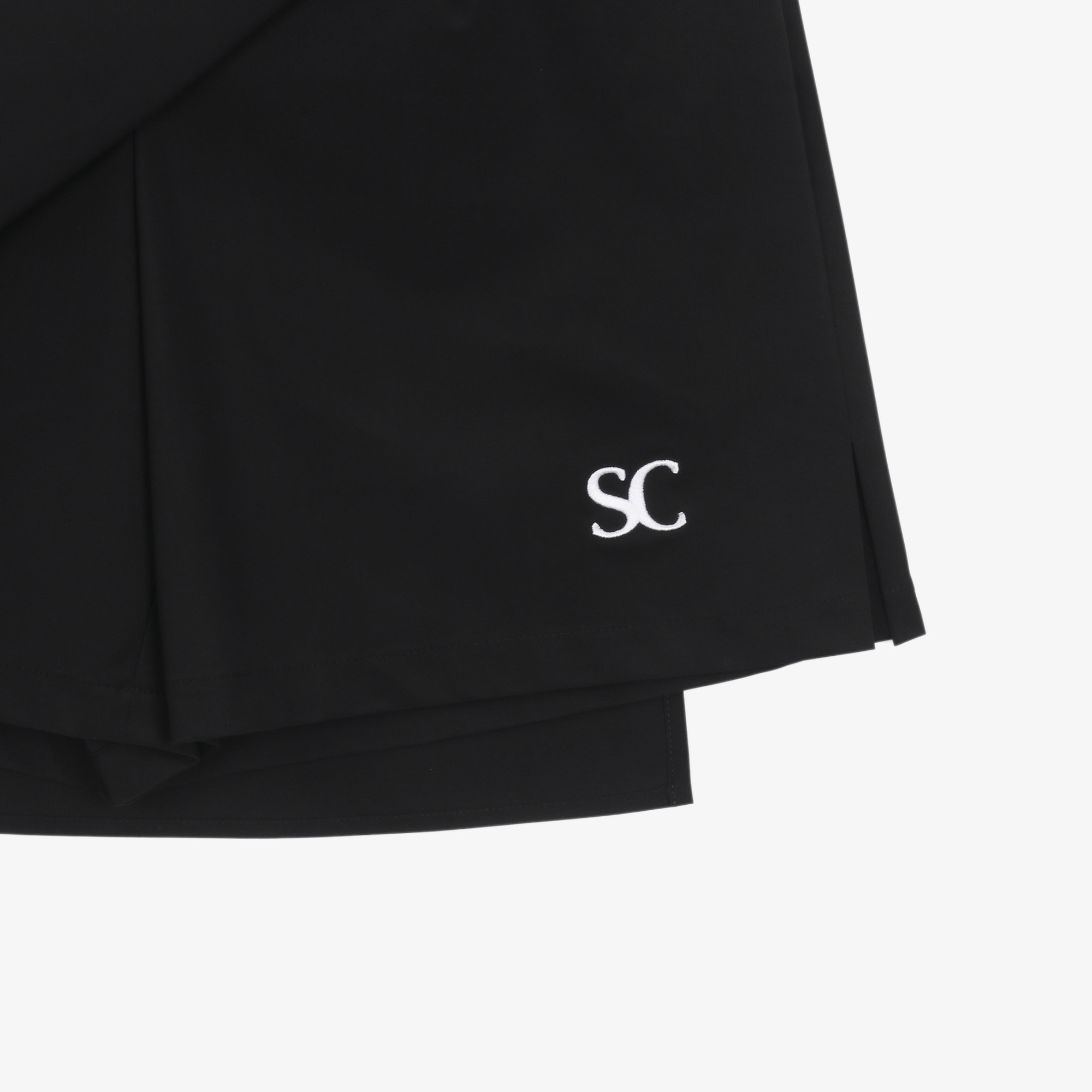 여성 SC 로고 벨트 백 팬츠_블랙