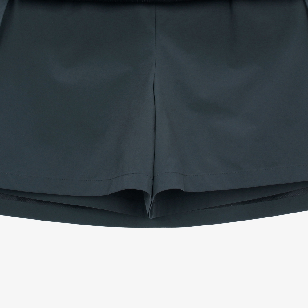 여성 사이드 스트라이프 히든 숏 팬츠_다크 그레이