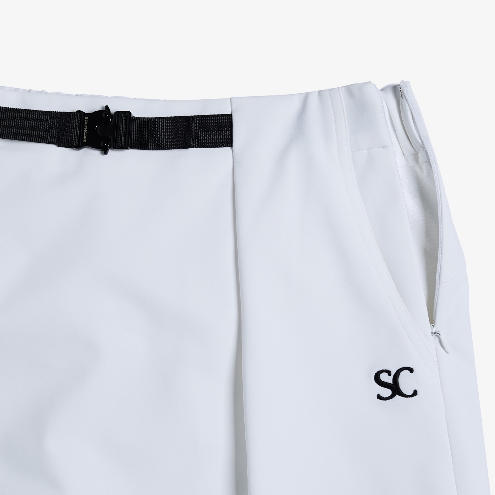여성 SC 로고 벨트 H라인 스커트_화이트