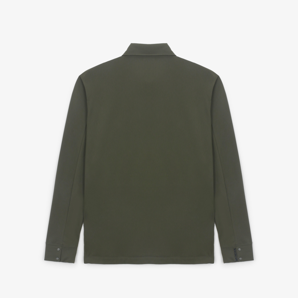 남성 볼란테 로고 칼라 긴팔 티셔츠_카키