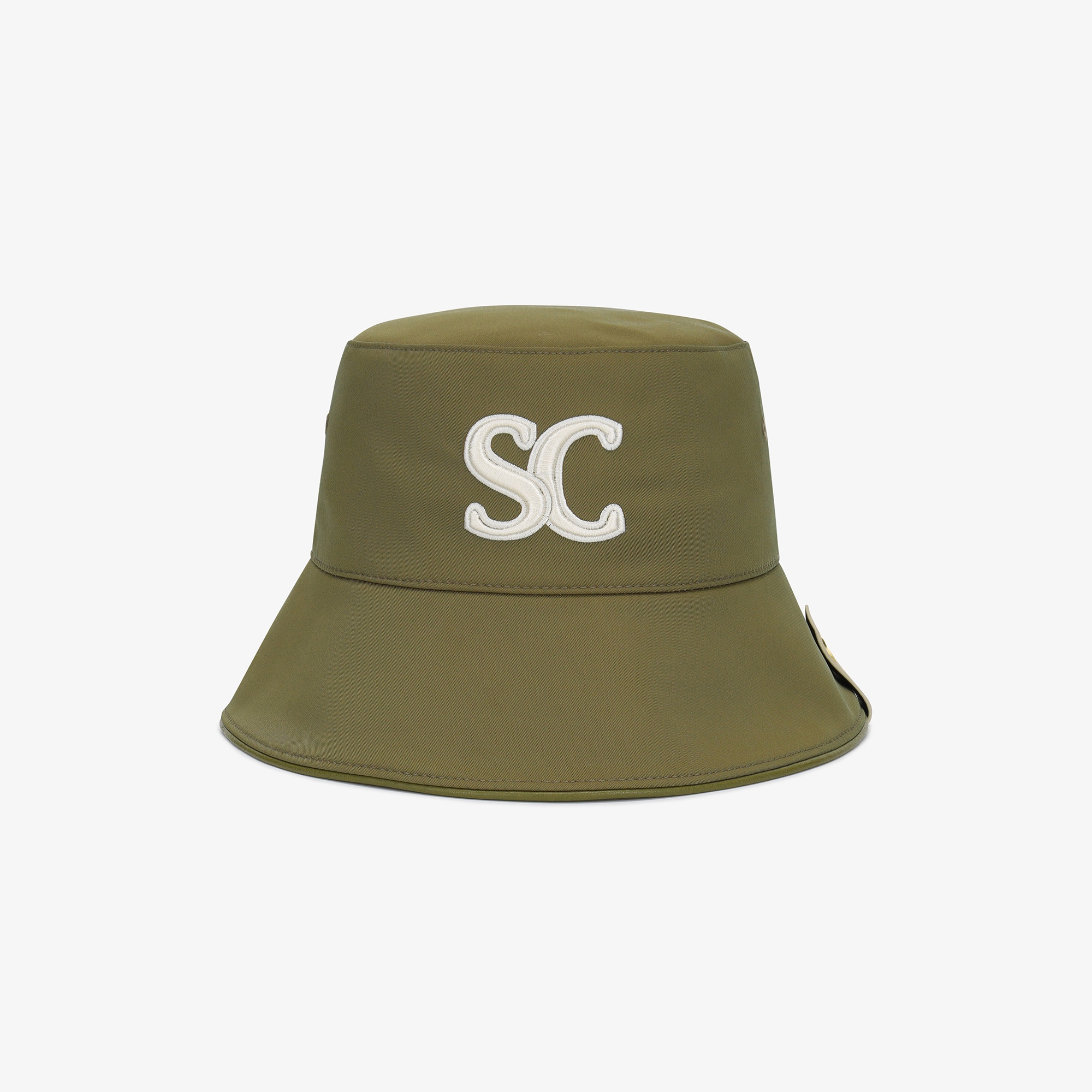 여성 SC 로고 스트링 버킷햇_카키