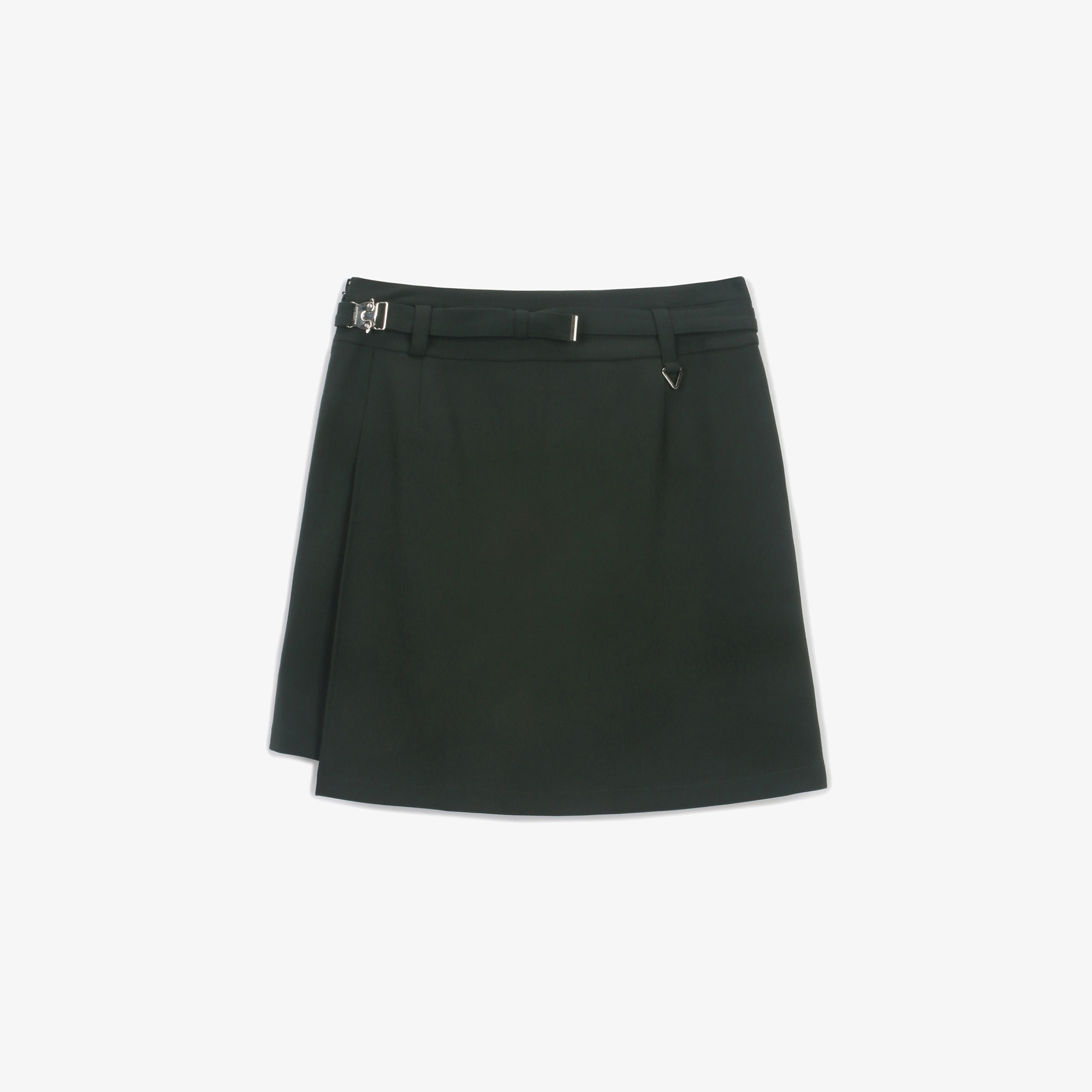 여성 SC 로고 벨트 백 랩 팬츠_다크 그린