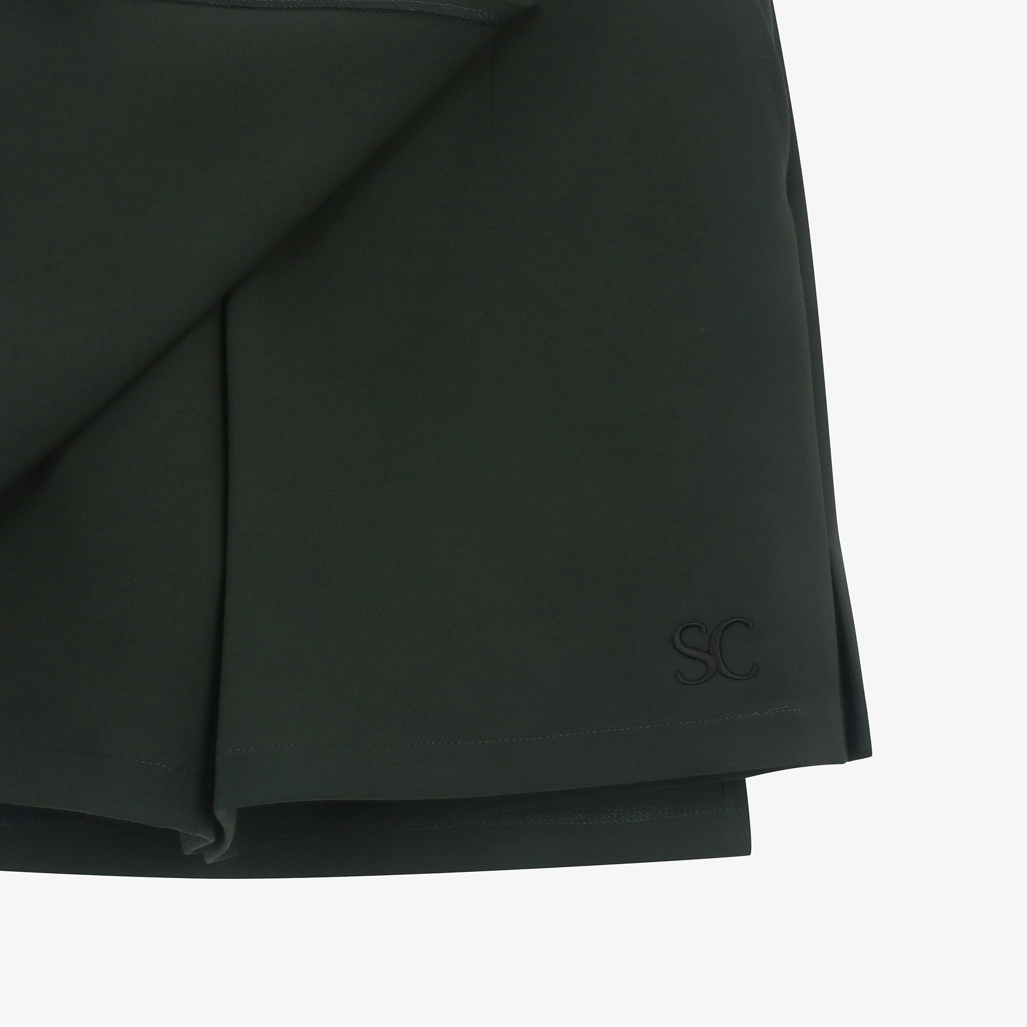 여성 SC 로고 벨트 백 랩 팬츠_다크 그린