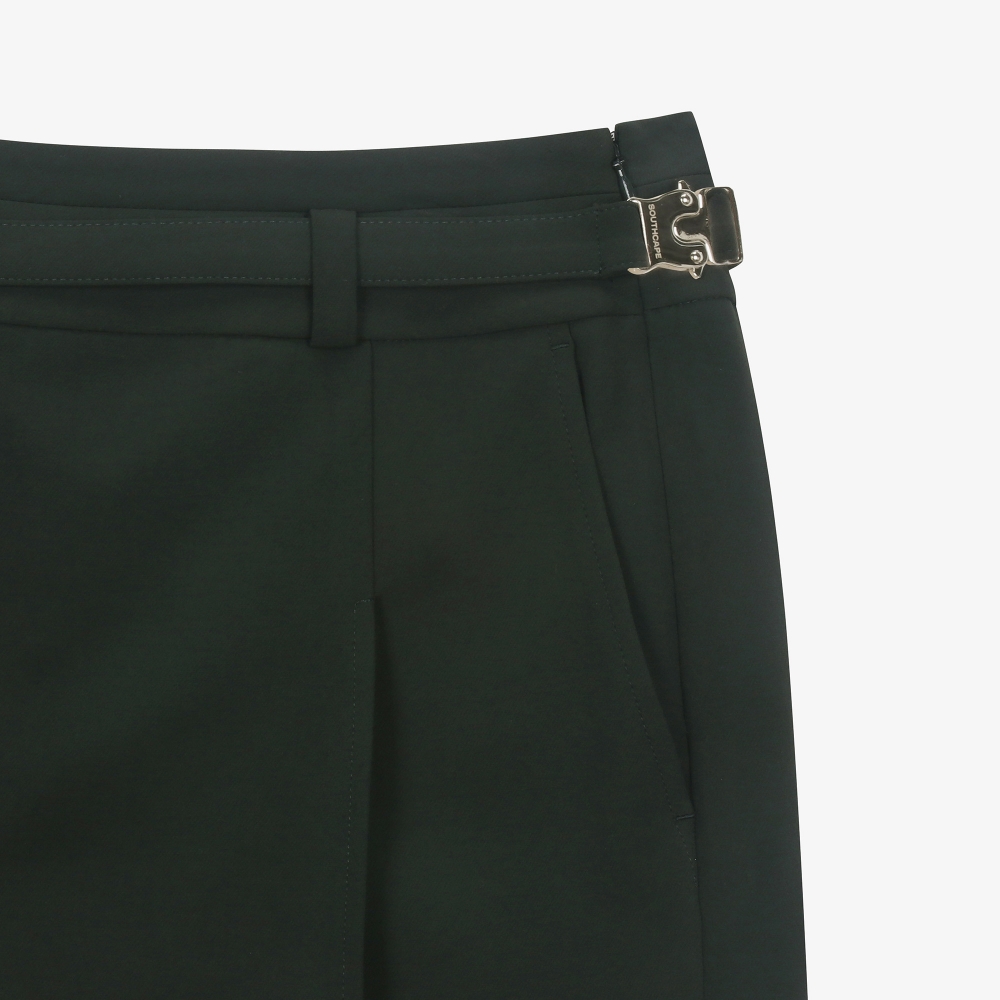 여성 SC 로고 벨트 백 랩 팬츠_다크 그린