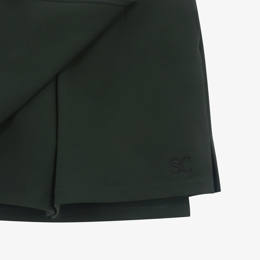 여성 SC 로고 벨트 백 랩 팬츠_다크 그린