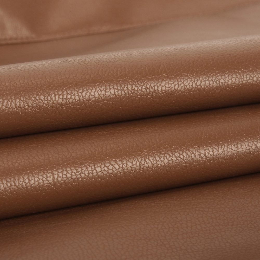 여성 에코 레더 빅 카라 반팔 점퍼_카멜