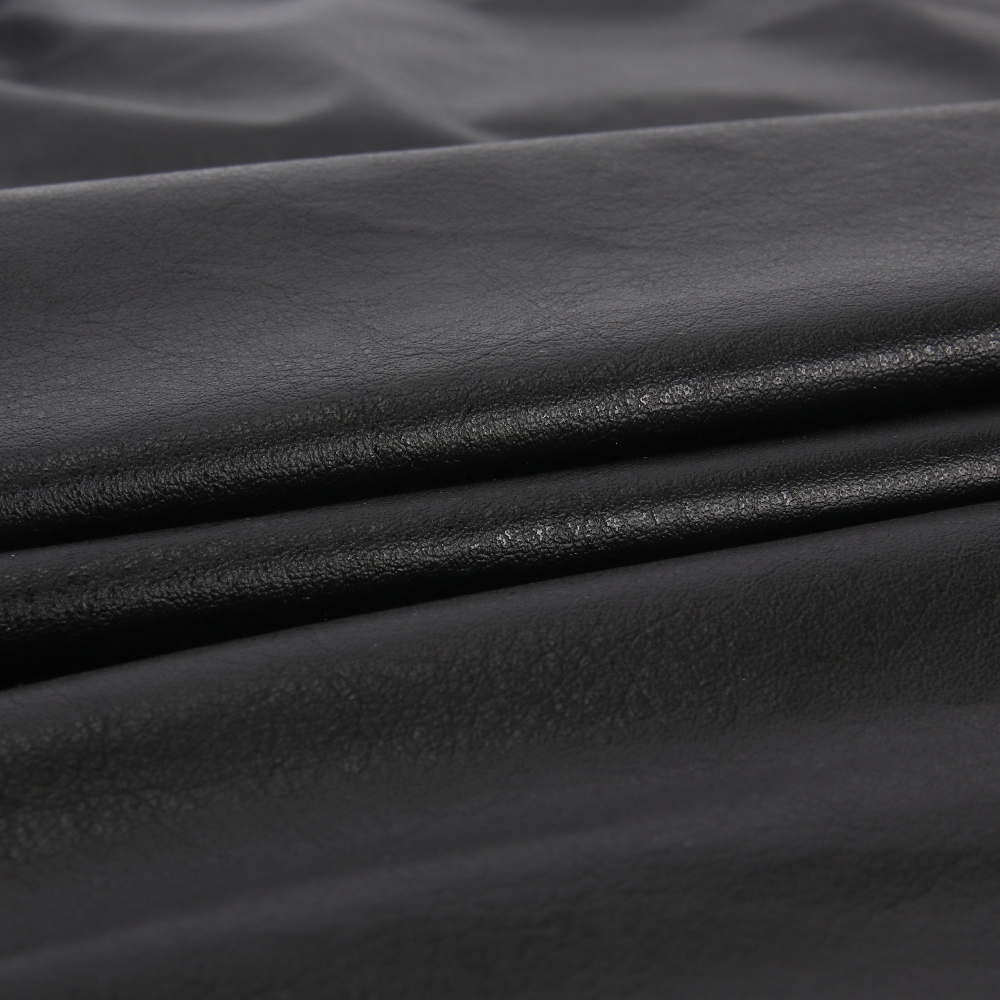 여성 에코 레더 반팔 점퍼_블랙