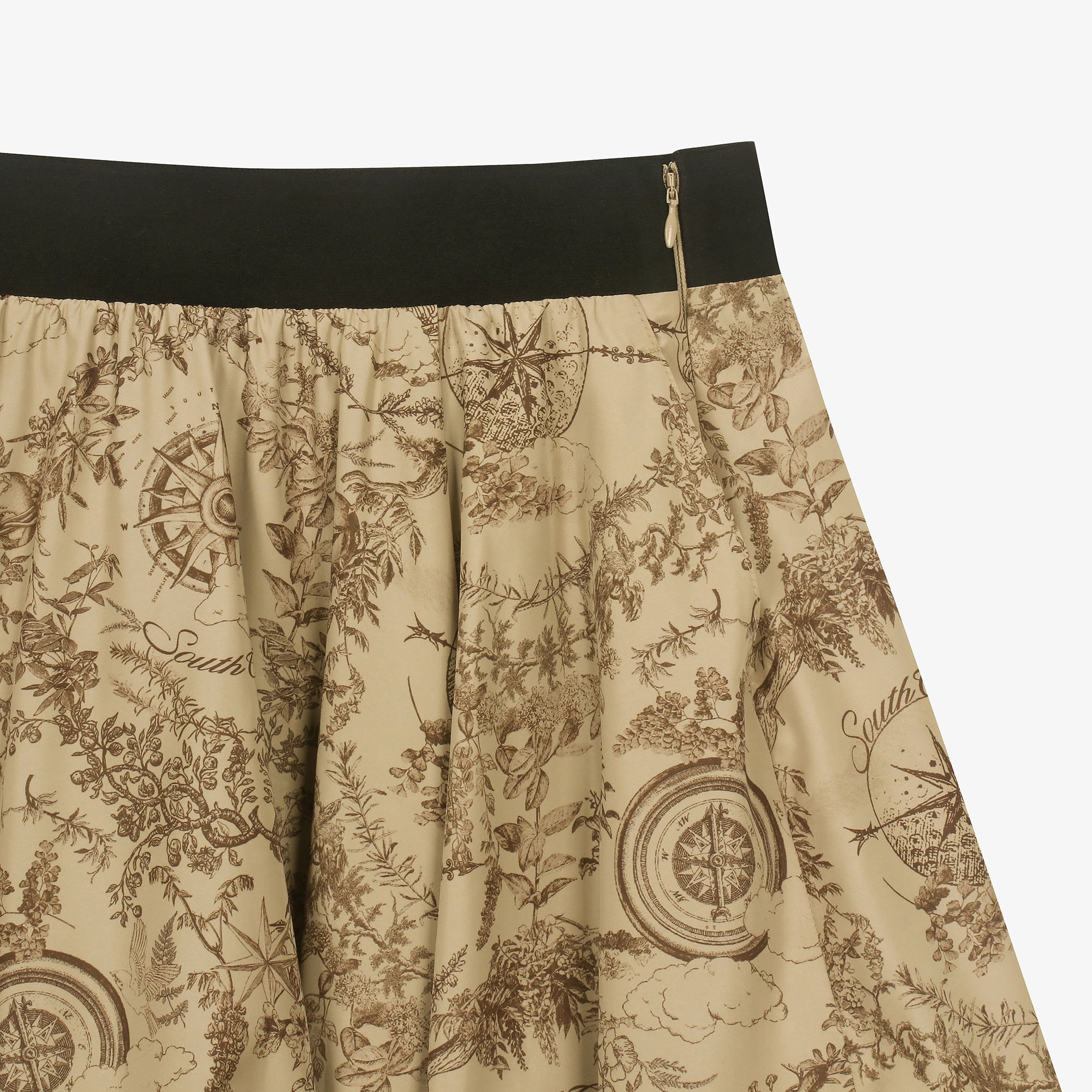 여성 사우스크로스 볼륨 플레어 스커트_라이트 베이지