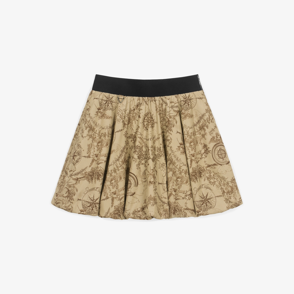 여성 사우스크로스 볼륨 플레어 스커트_라이트 베이지