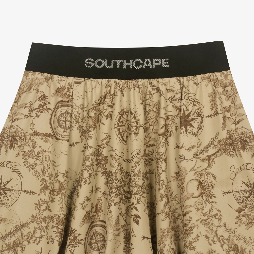 여성 사우스크로스 볼륨 플레어 스커트_라이트 베이지