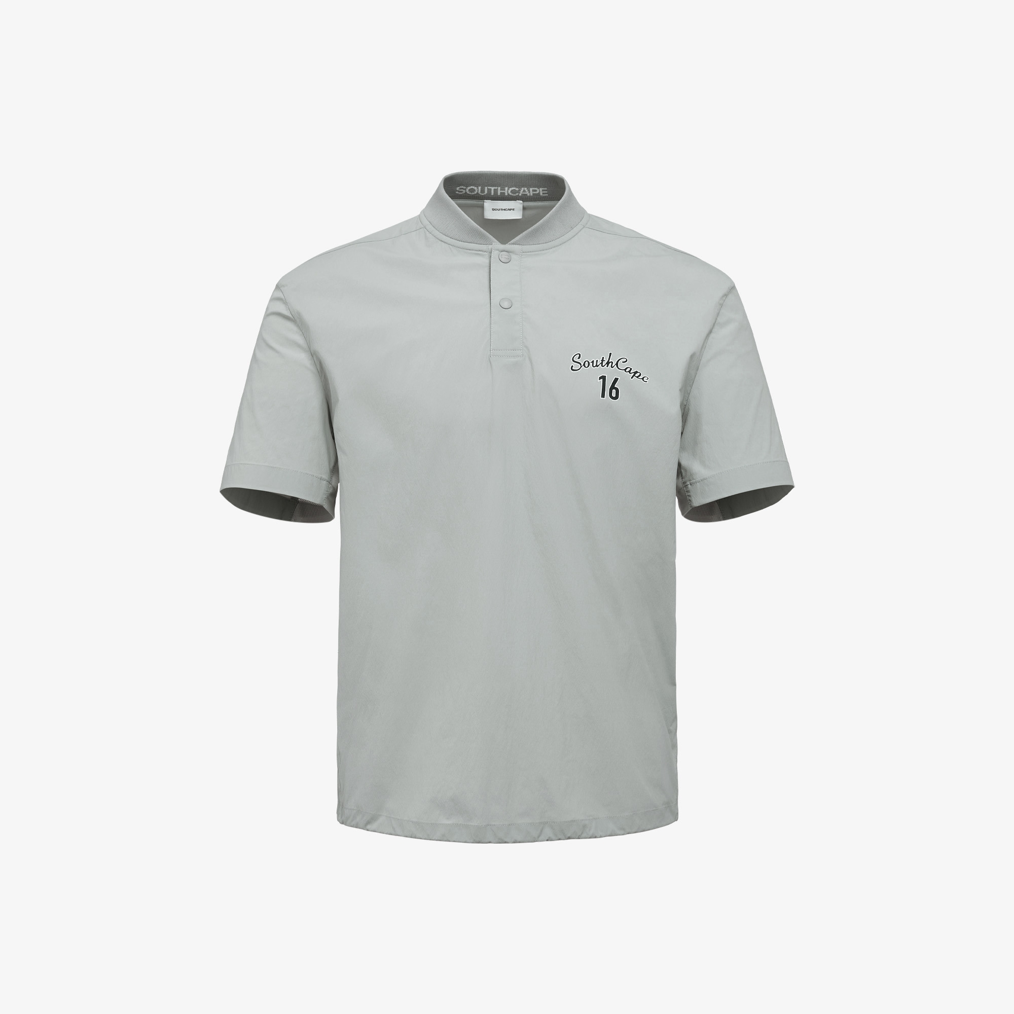 사우스케이프 남성 16 로고 우븐 반팔 티셔츠_라이트 그레이