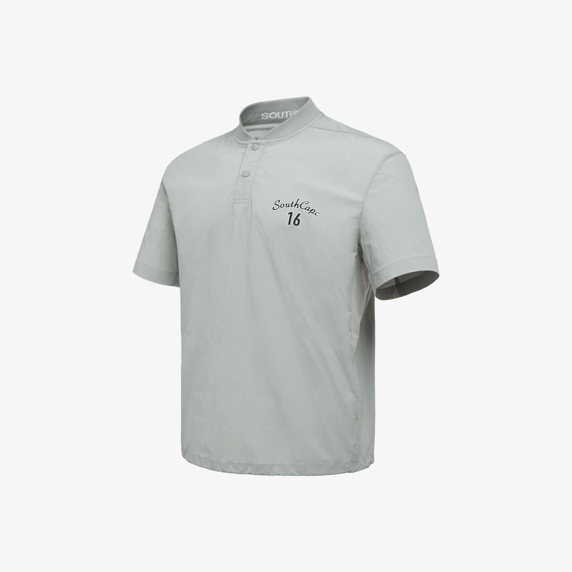 사우스케이프 남성 16 로고 우븐 반팔 티셔츠_라이트 그레이