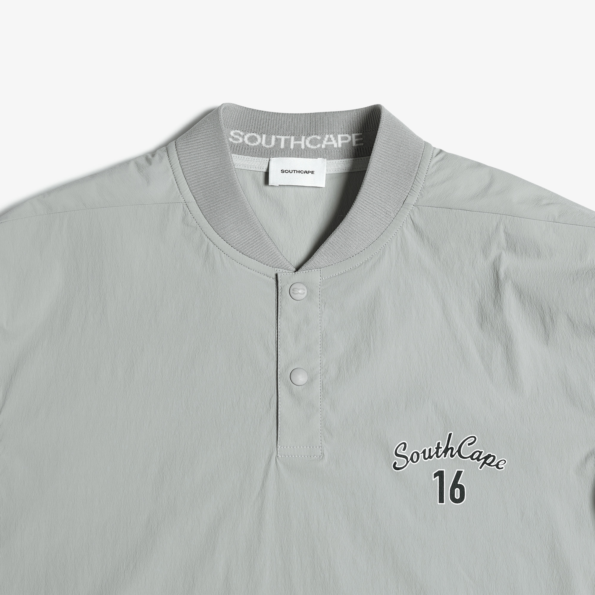 사우스케이프 남성 16 로고 우븐 반팔 티셔츠_라이트 그레이