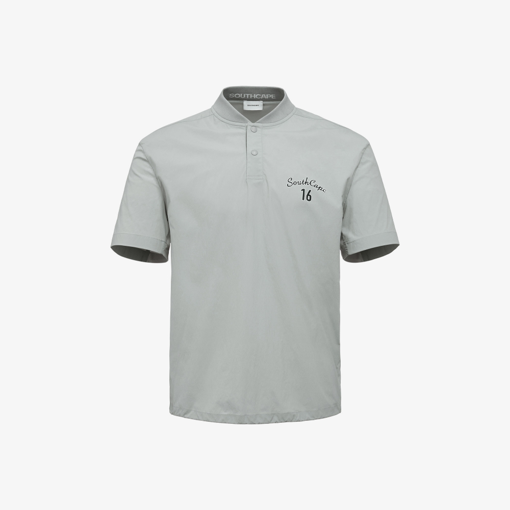 사우스케이프 남성 16 로고 우븐 반팔 티셔츠_라이트 그레이