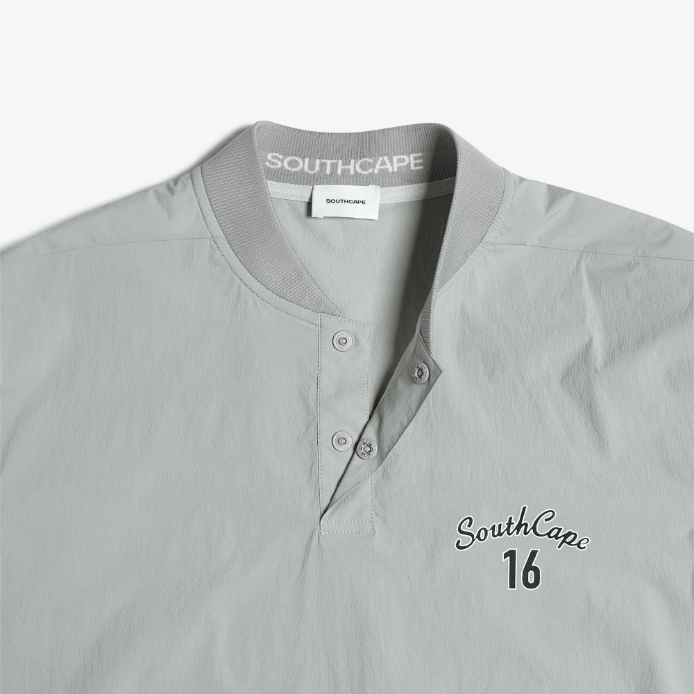 사우스케이프 남성 16 로고 우븐 반팔 티셔츠_라이트 그레이