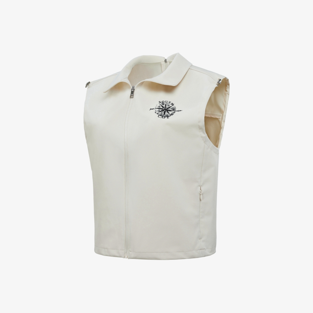 여성 사우스크로스 우븐 투웨이 베스트_라이트 베이지