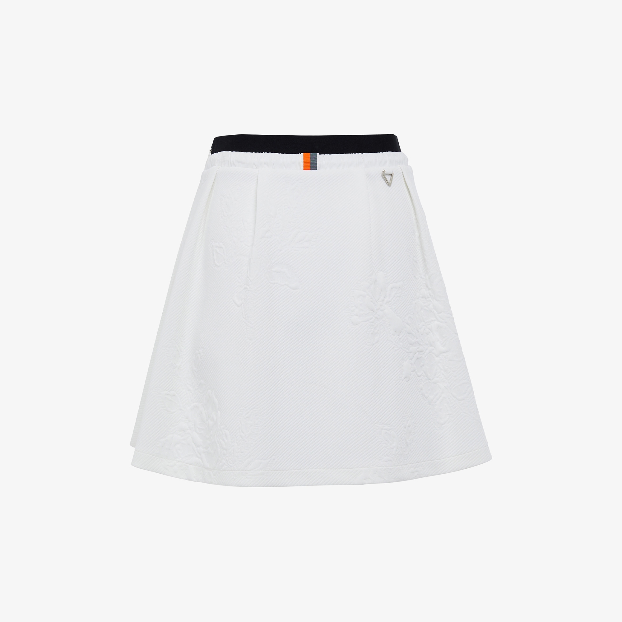 사우스케이프 여성 패턴 플로럴 플레어 스커트_화이트