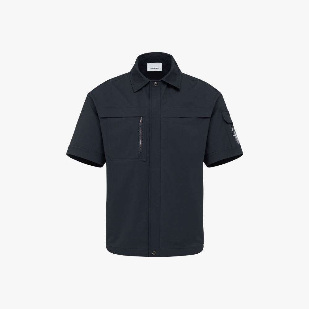 남성 사우스크로스 카고 포켓 우븐 셔츠_다크 네이비