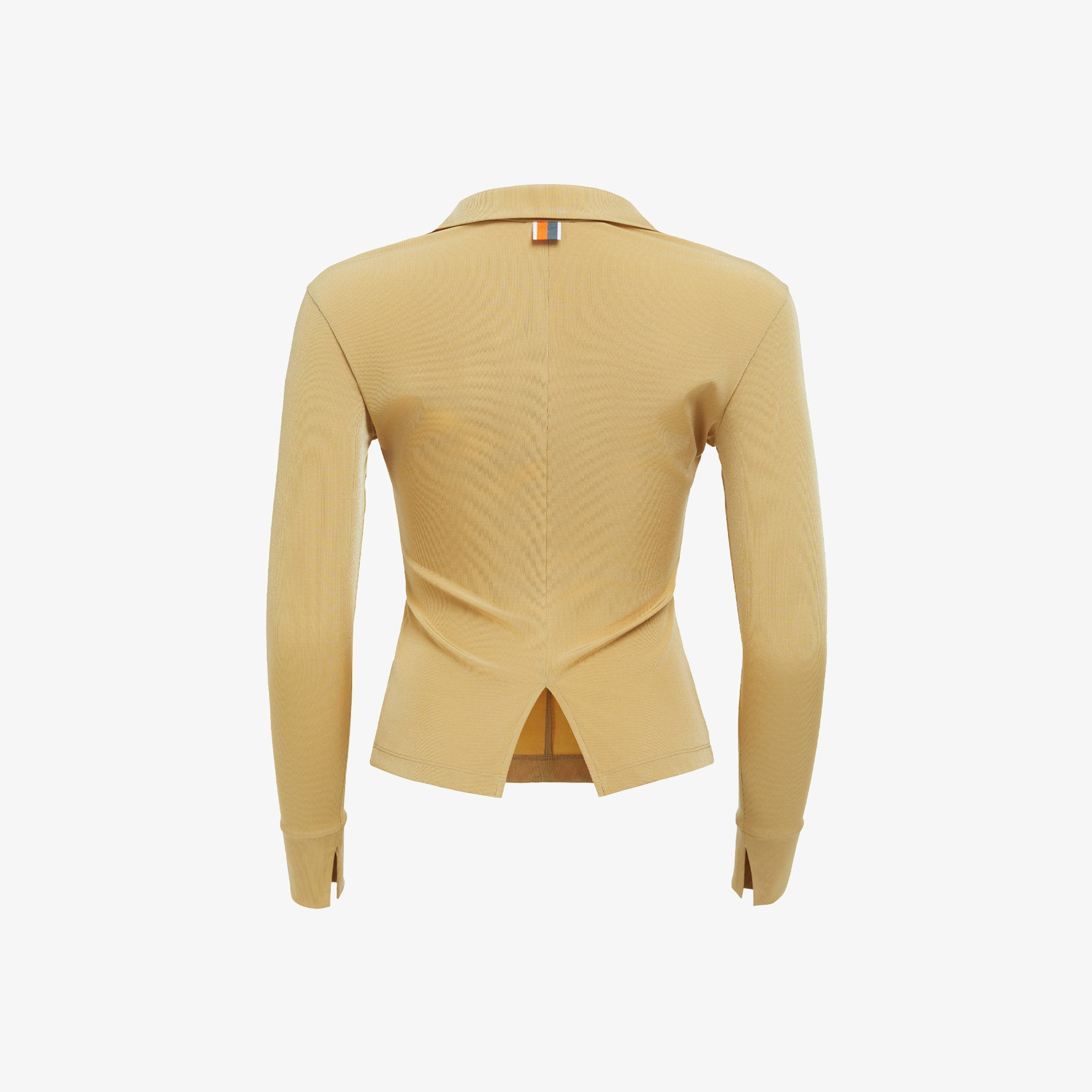 사우스케이프 여성 넥 슬릿 긴팔 티셔츠_베이지