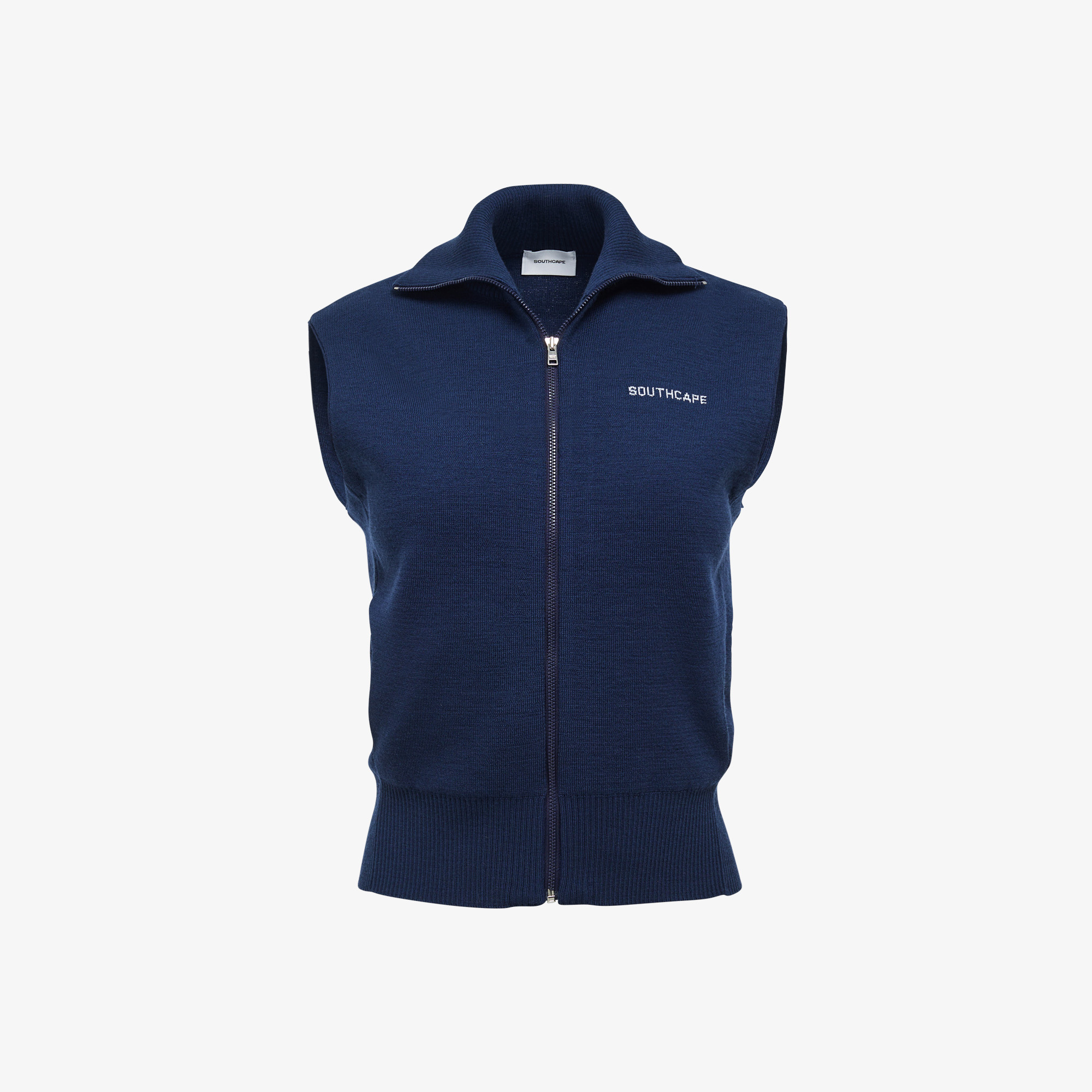 여성 사우스크로스 집업 니트 베스트_네이비