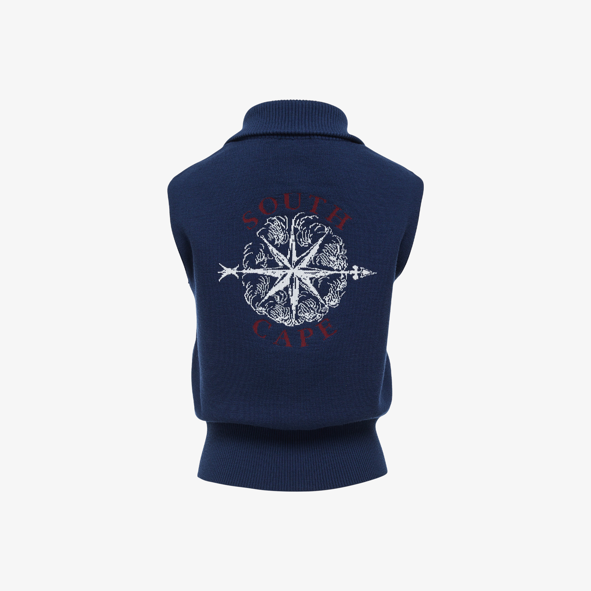 여성 사우스크로스 집업 니트 베스트_네이비