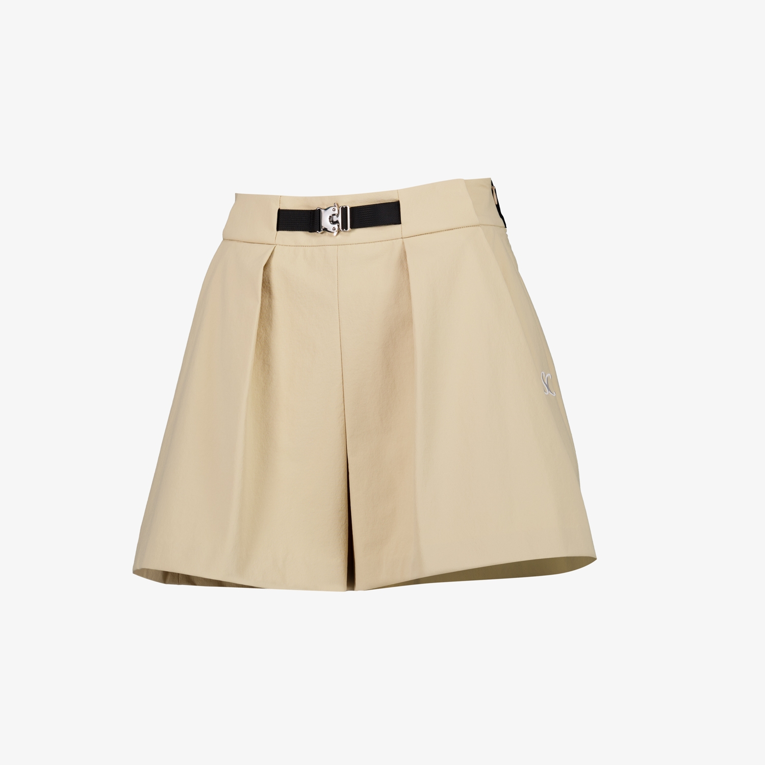 여성 사우스크로스 스커트 실루엣 벨트 숏팬츠_베이지