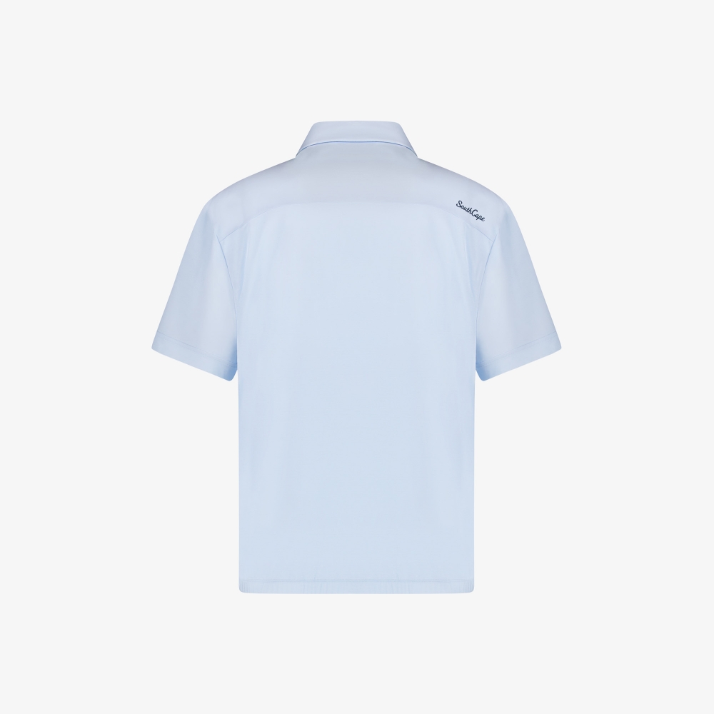 사우스케이프 남성 16 로고 오픈 카라 셔츠_라이트 블루