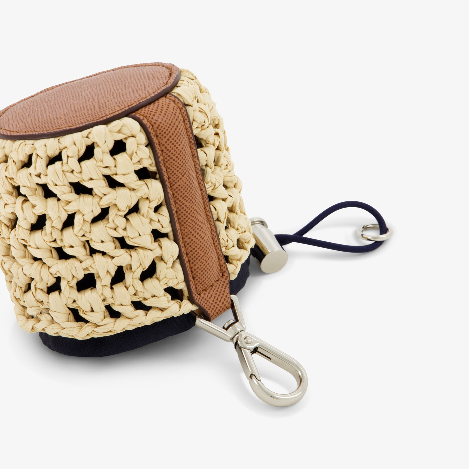 사우스케이프 여성 라피아 볼 파우치_베이지