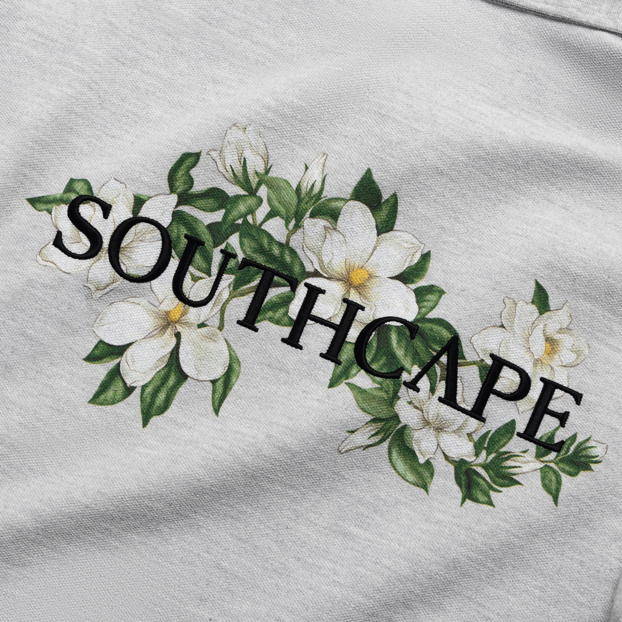 사우스케이프 남성 플로럴 카라 티셔츠_라이트 그레이