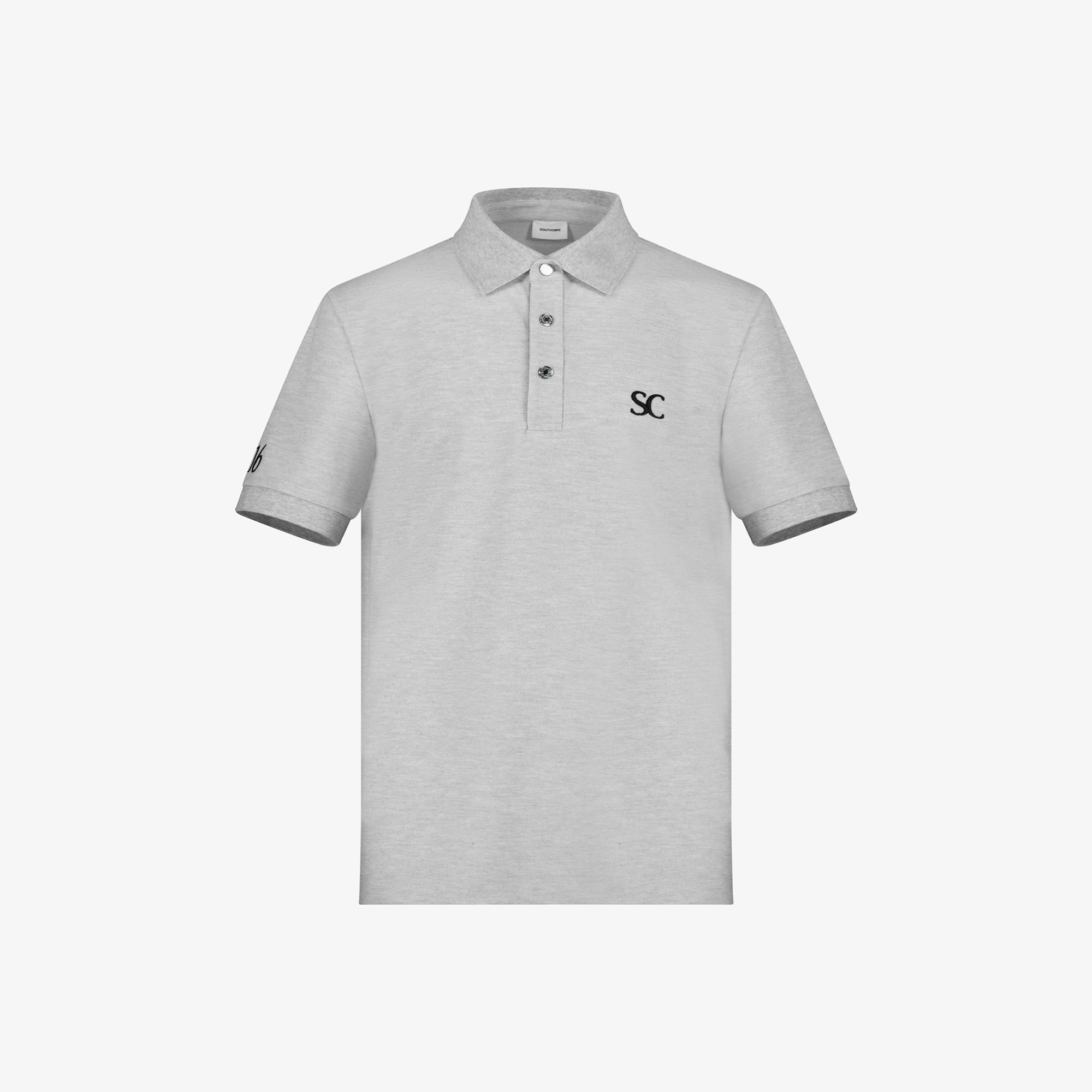 사우스케이프 남성 플로럴 카라 티셔츠_라이트 그레이