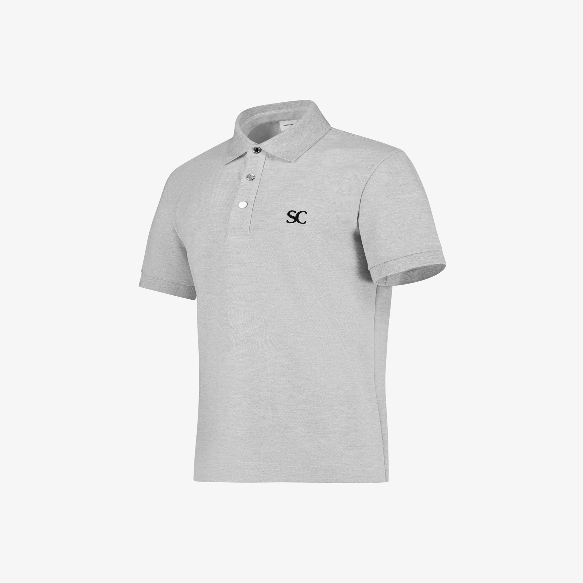 사우스케이프 남성 플로럴 카라 티셔츠_라이트 그레이