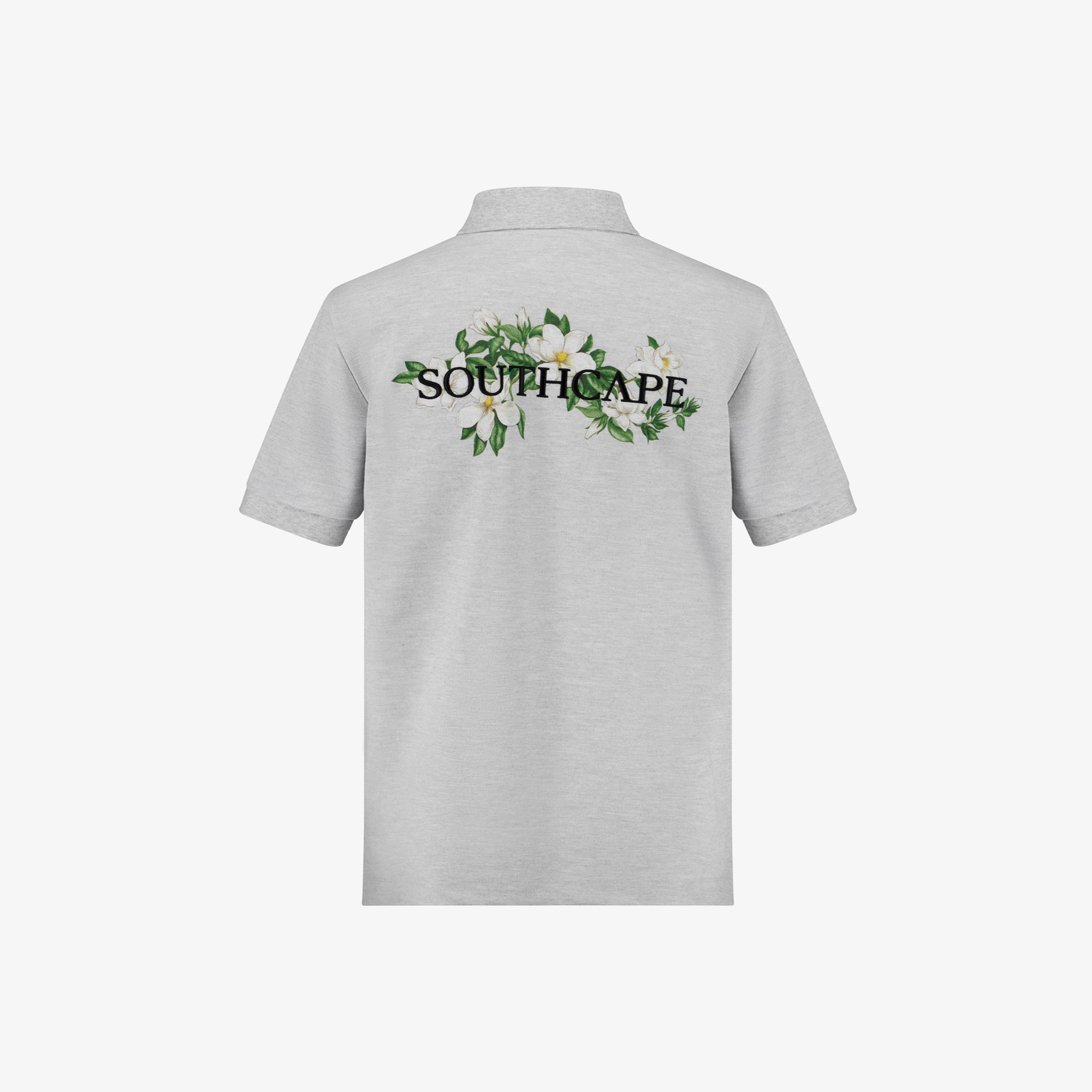 사우스케이프 남성 플로럴 카라 티셔츠_라이트 그레이