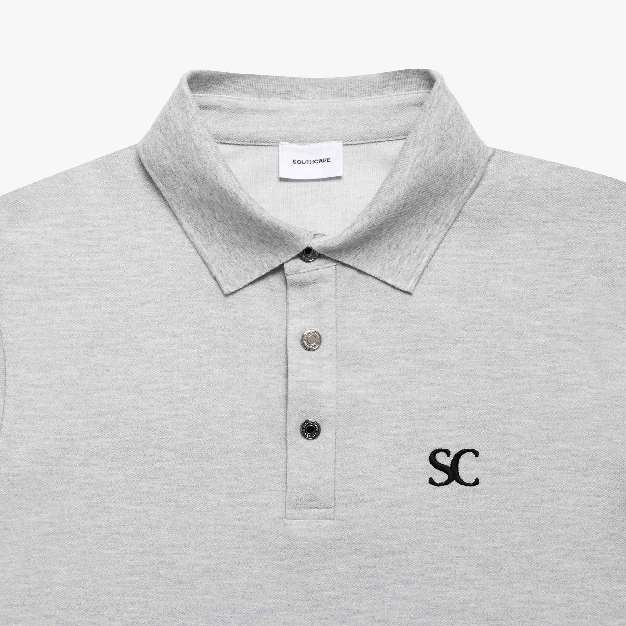 사우스케이프 남성 플로럴 카라 티셔츠_라이트 그레이