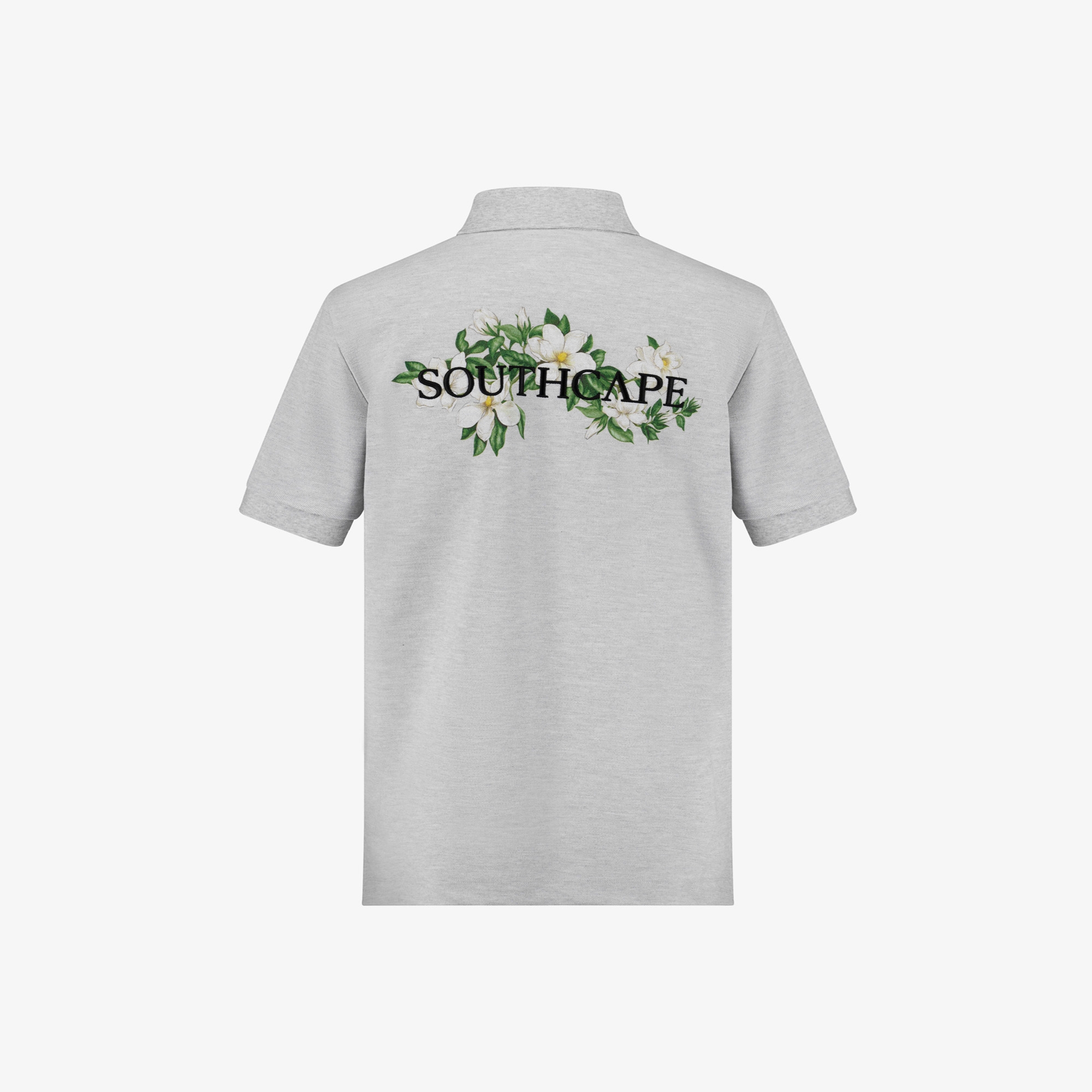 사우스케이프 남성 플로럴 카라 티셔츠_라이트 그레이