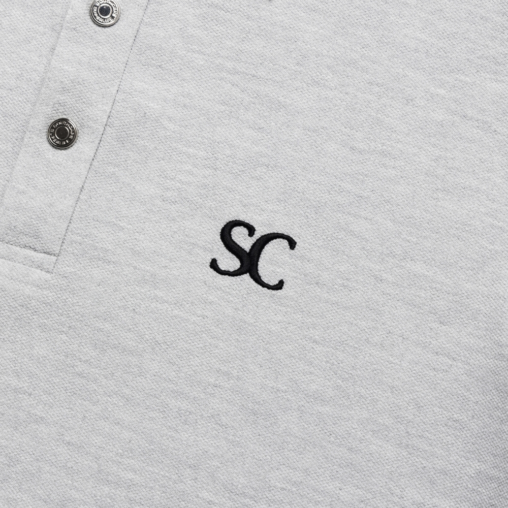 사우스케이프 남성 플로럴 카라 티셔츠_라이트 그레이