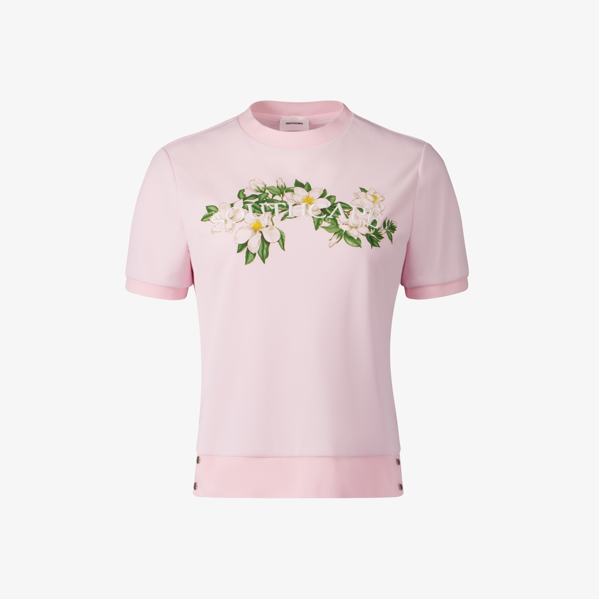 사우스케이프 여성 플로럴 라운드 티셔츠_라이트 핑크