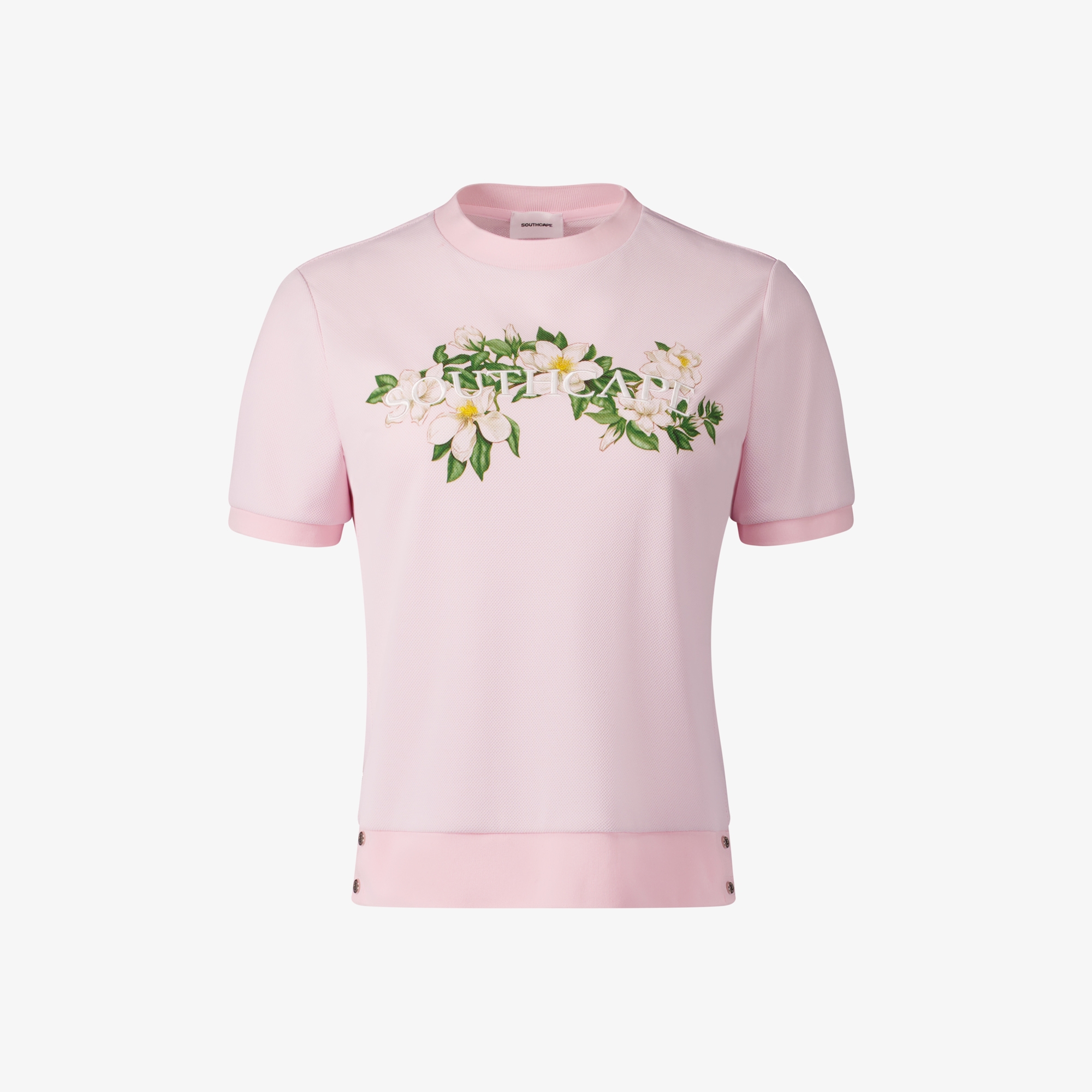 사우스케이프 여성 플로럴 라운드 티셔츠_라이트 핑크
