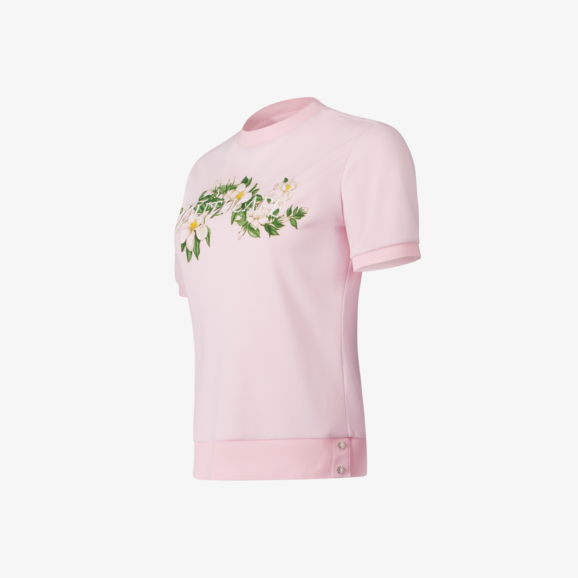 사우스케이프 여성 플로럴 라운드 티셔츠_라이트 핑크