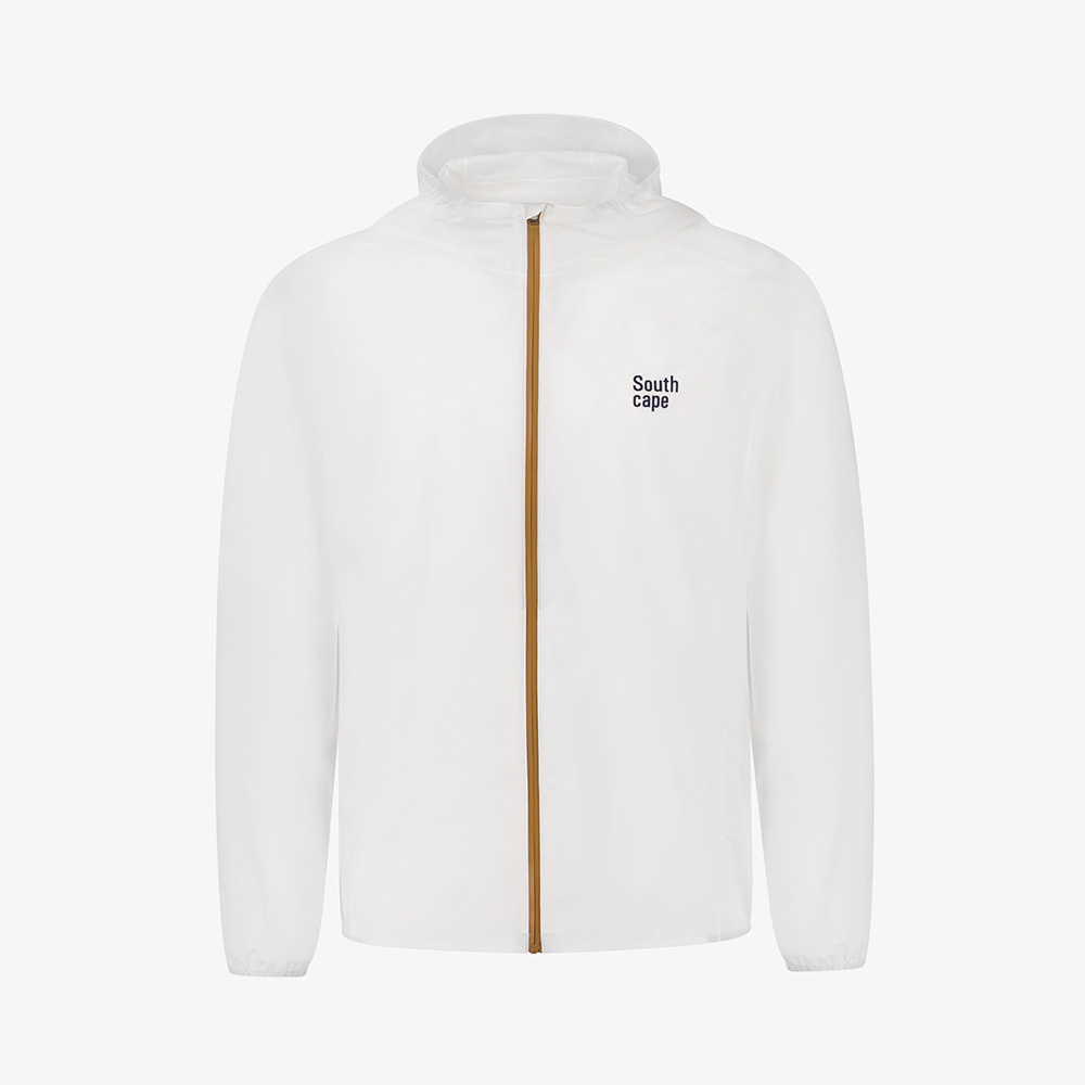 사우스케이프 남성 배색 포인트 레인 자켓_화이트