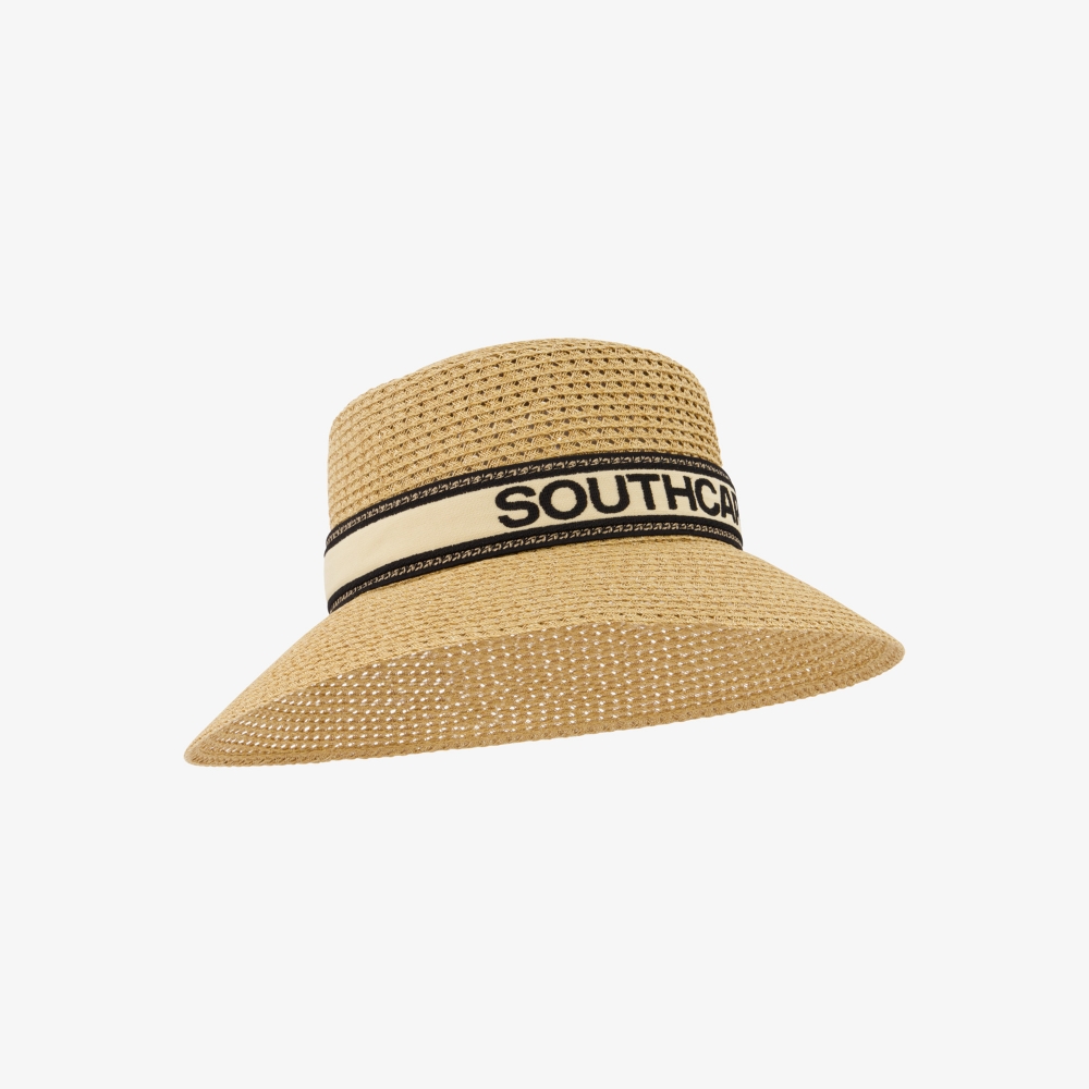 사우스케이프 여성 로고밴드 스트로 파나마햇_내추럴