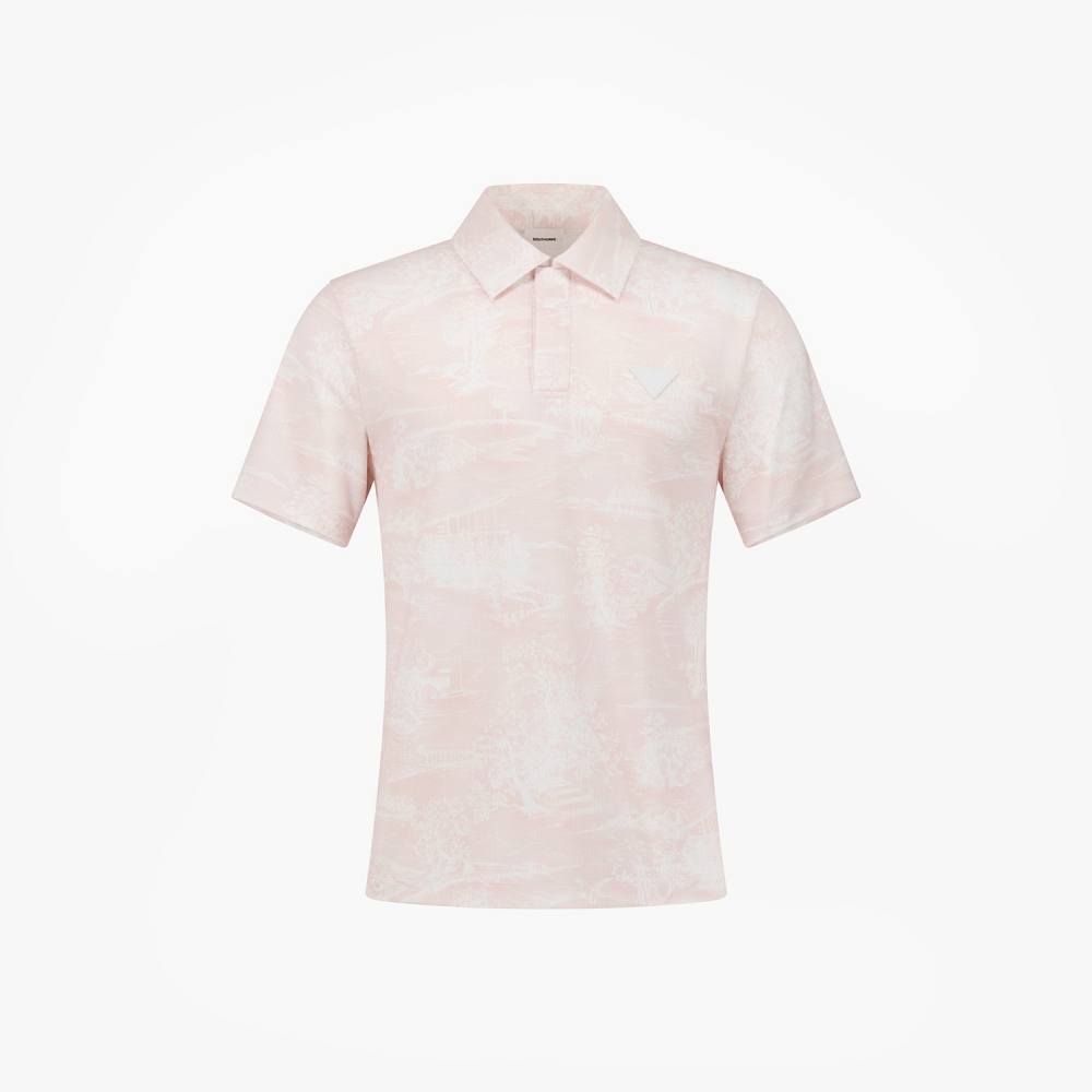 사우스케이프 남성 남해 헤리티지 패턴 시어서커 티셔츠_라이트 핑크