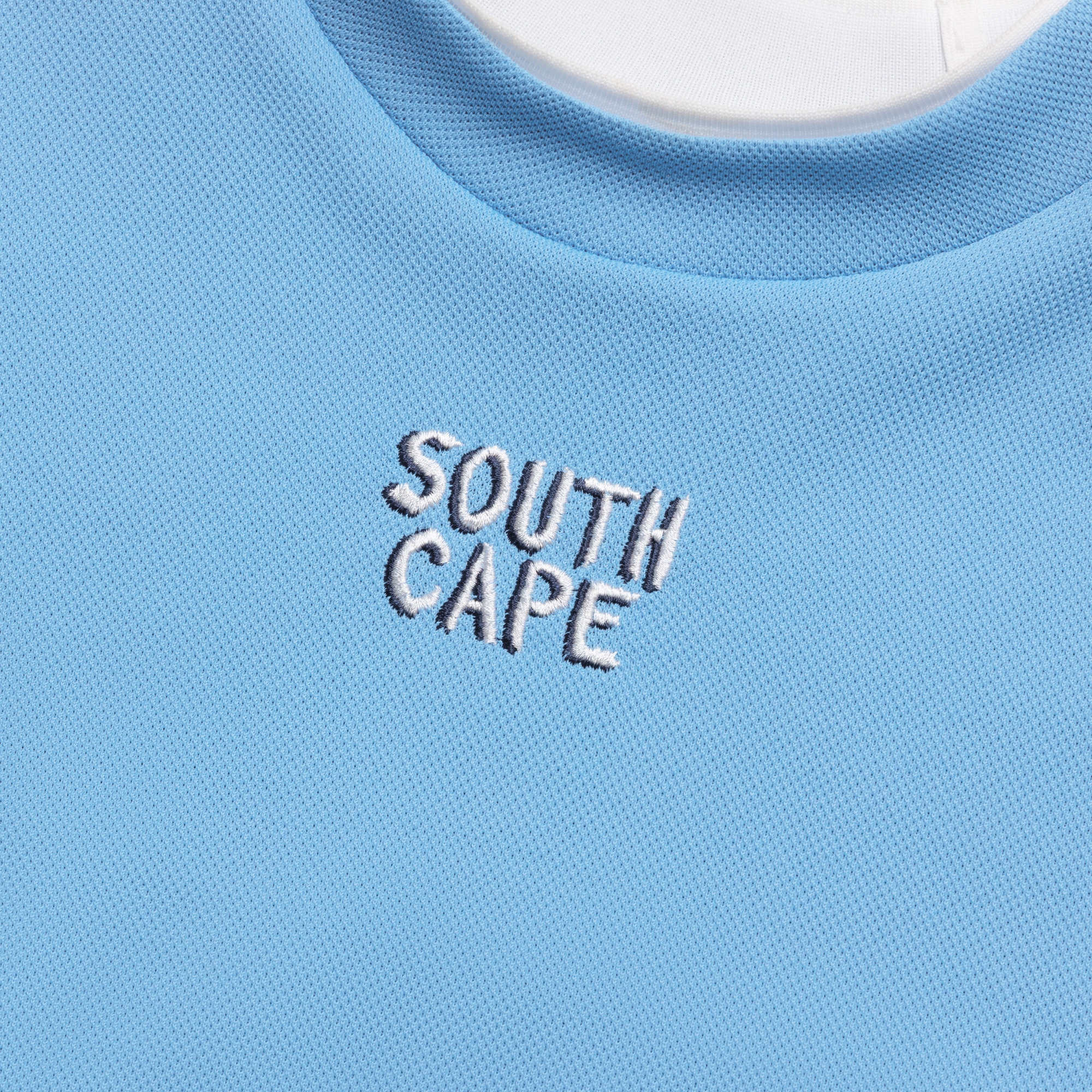 사우스케이프 여성 레이어드 넥 라인 라운드 티셔츠_블루